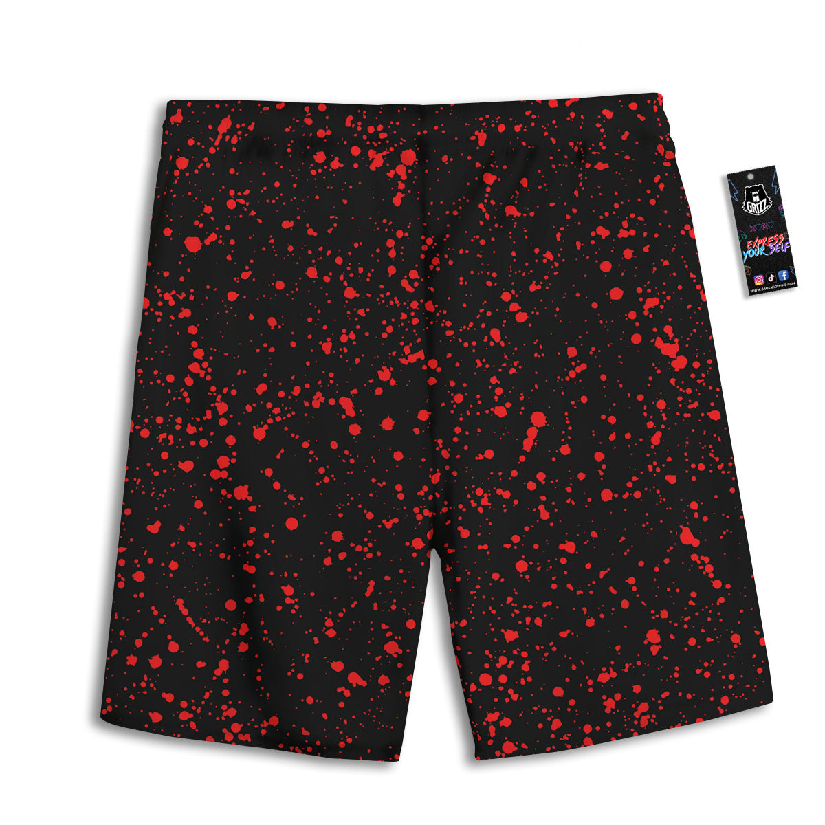 Blood Red Print Pattern Men's Athletic Shorts