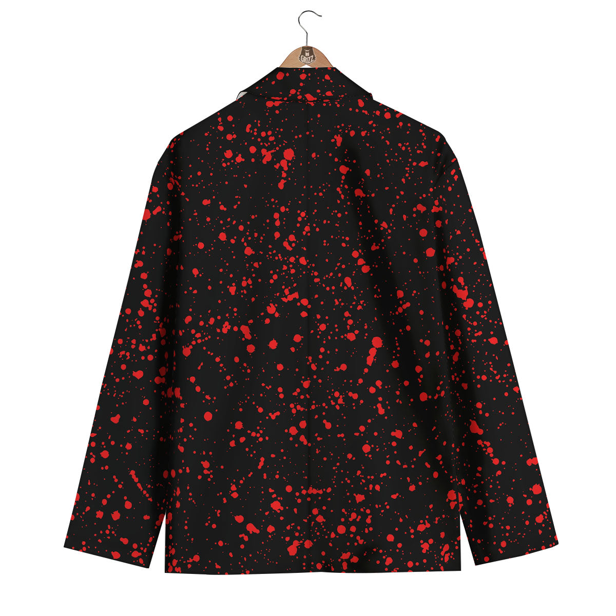 Blood Red Print Pattern Men's Blazer-grizzshop