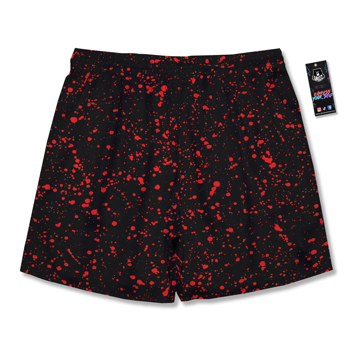 Blood Red Print Pattern Men's Running Shorts-grizzshop