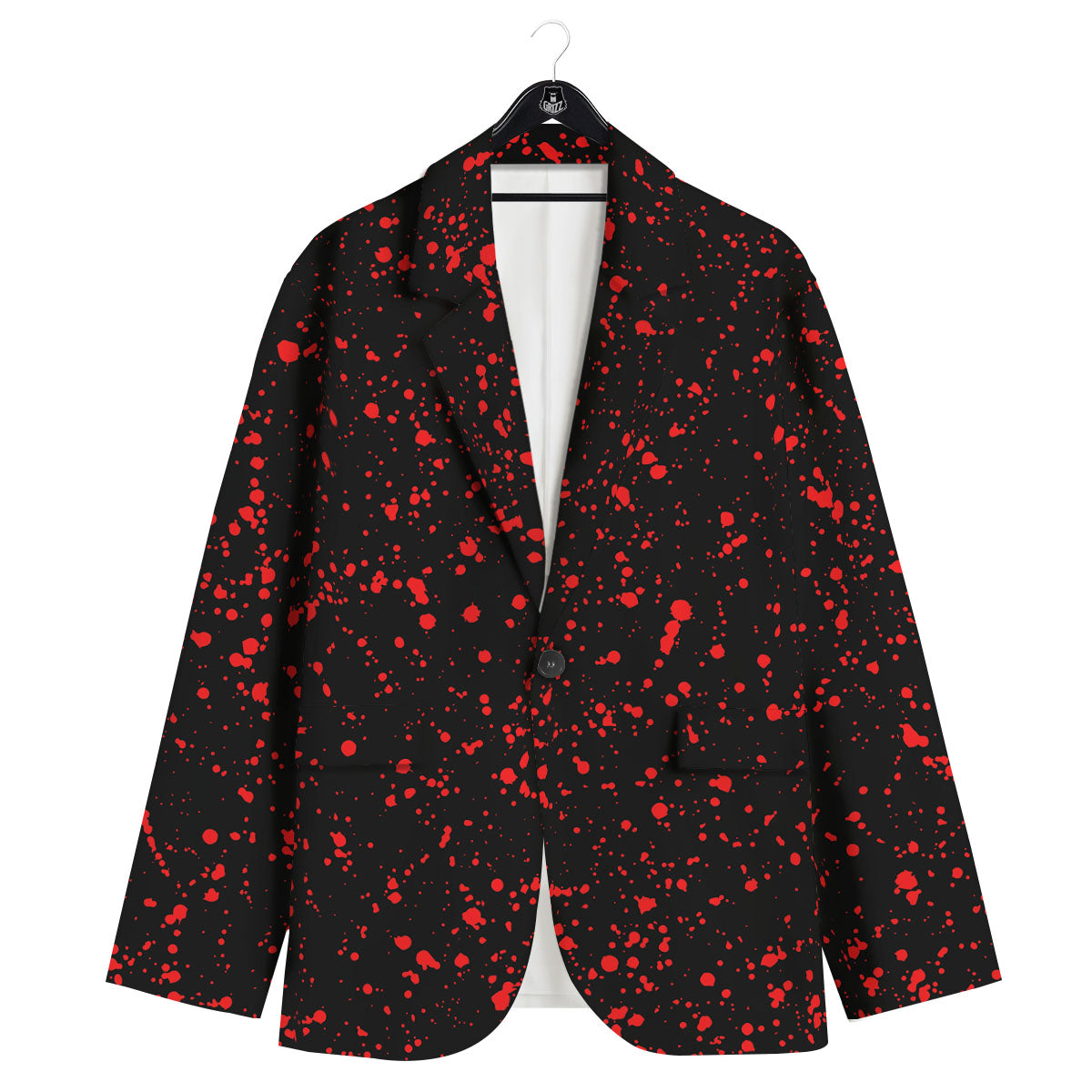 Blood Red Print Pattern Men's Sport Coat-grizzshop