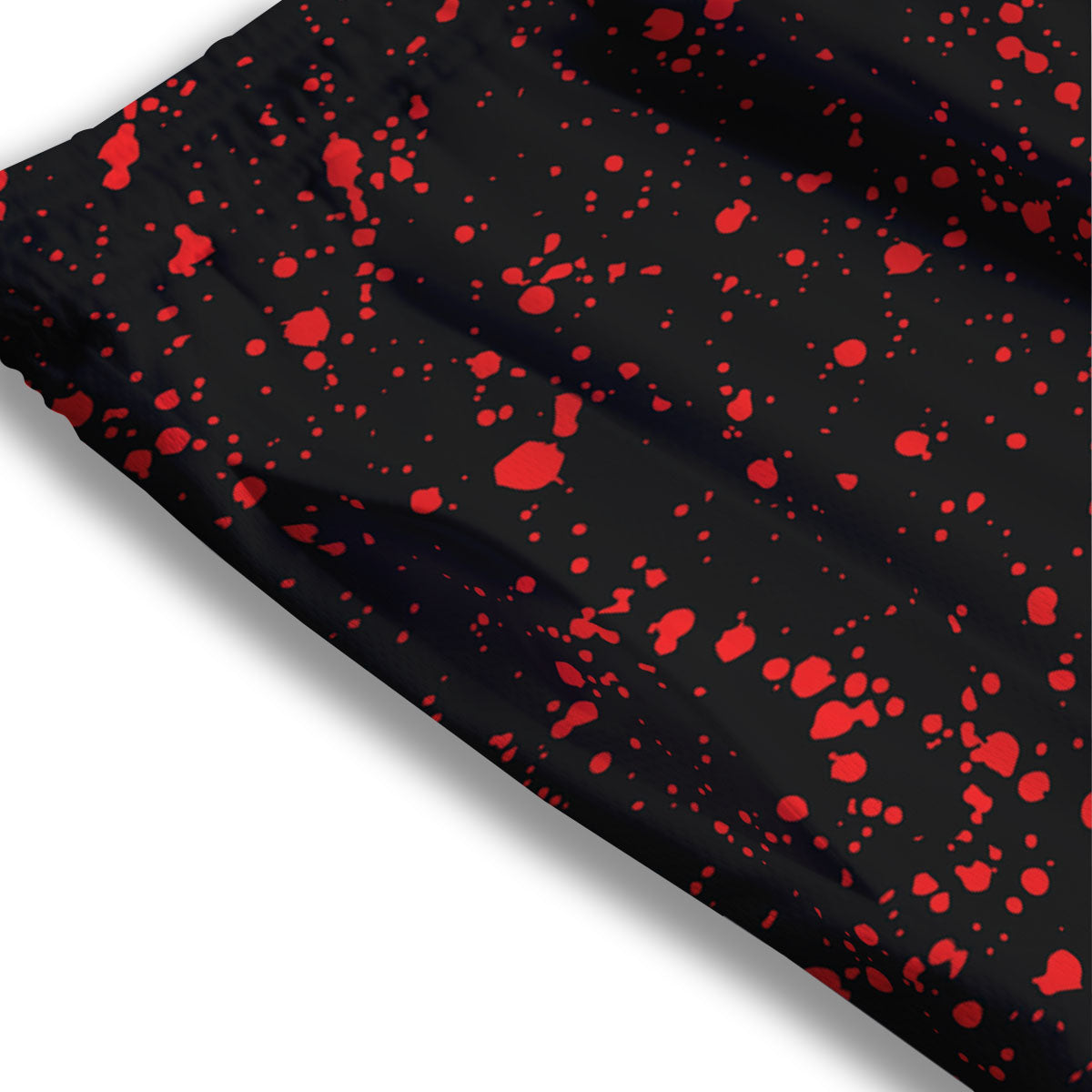 Blood Red Print Pattern Mesh Shorts