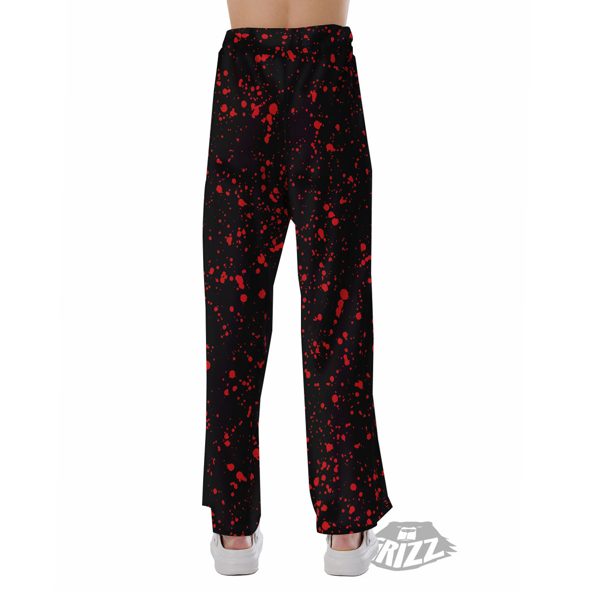 Blood Red Print Pattern Pajama Pants-grizzshop