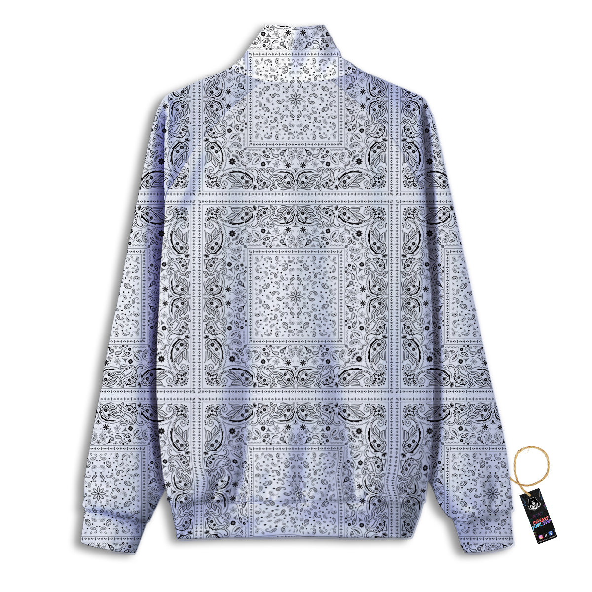 Blood Red Print Pattern Track Jacket-grizzshop