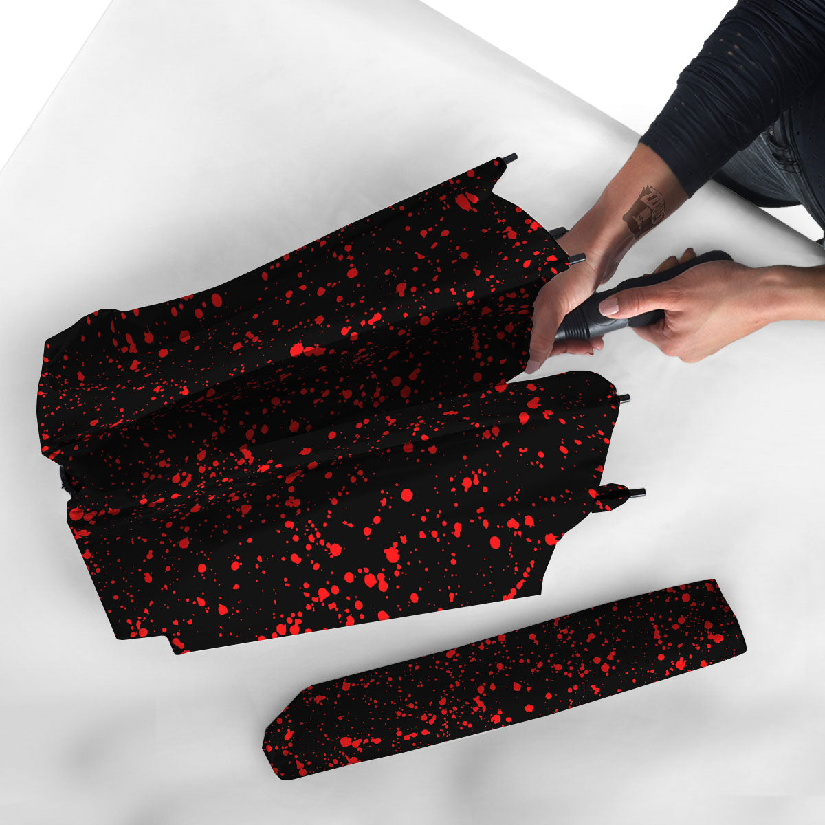 Blood Red Print Pattern Umbrella-grizzshop