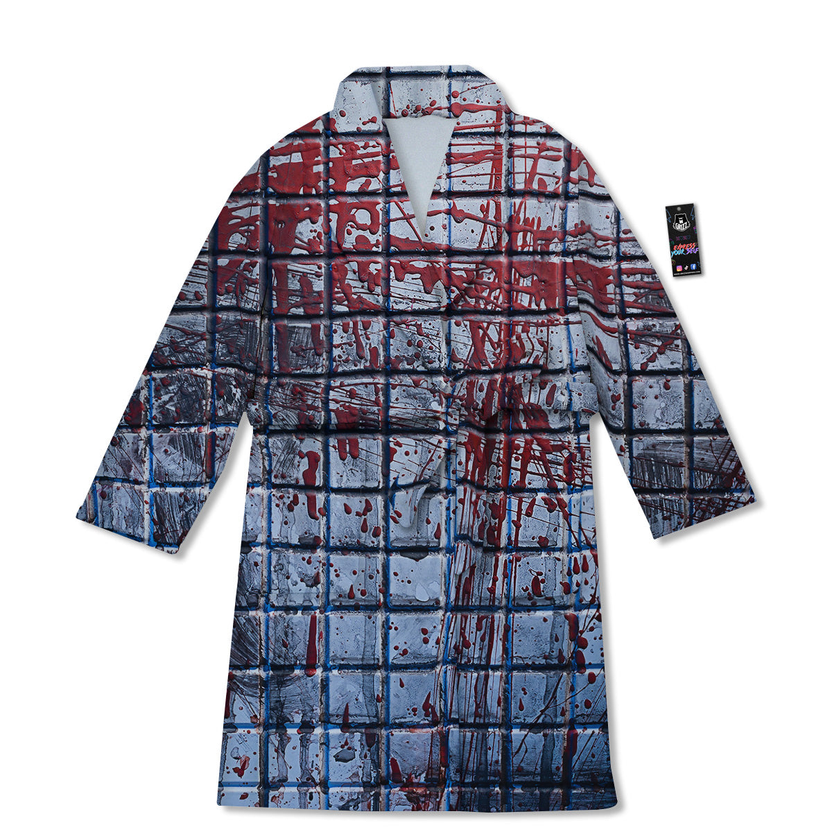 Blood Room Bloody Print Bathrobe-grizzshop