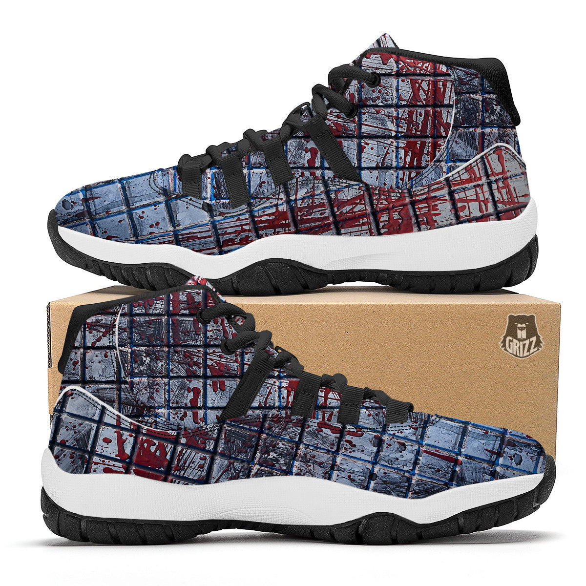 Blood Room Bloody Print Black Bball Shoes-grizzshop
