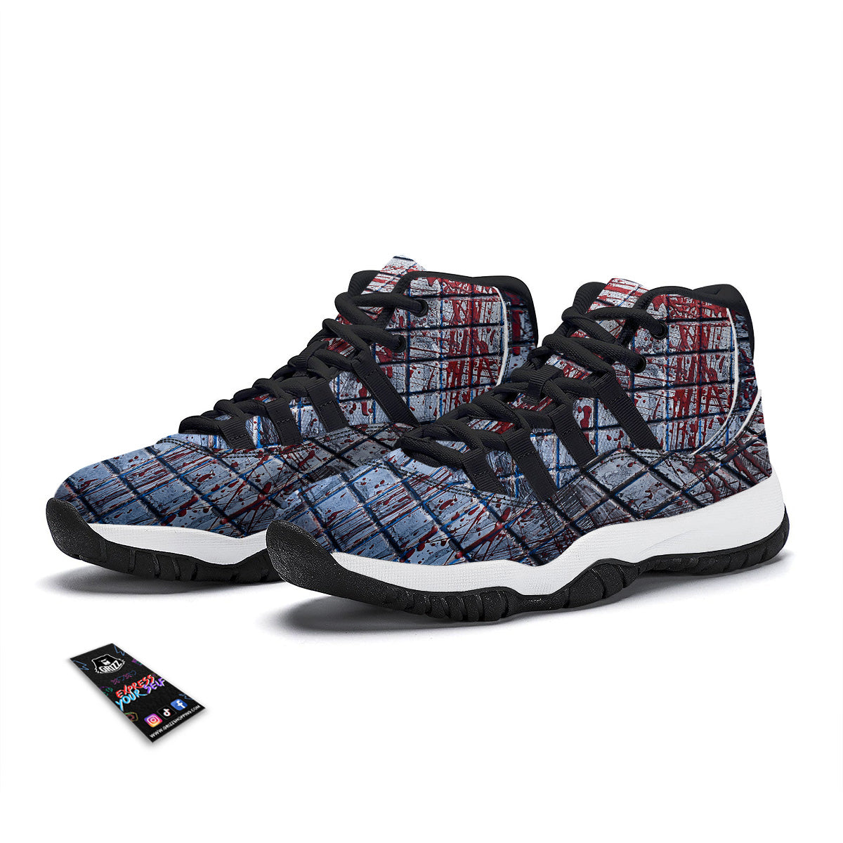 Blood Room Bloody Print Black Bball Shoes-grizzshop