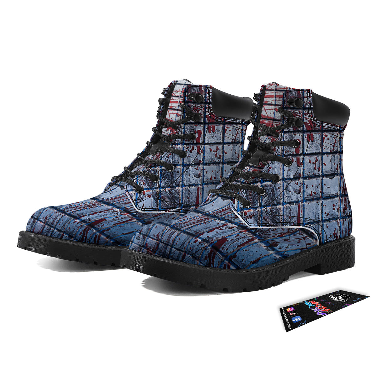 Blood Room Bloody Print Boots-grizzshop