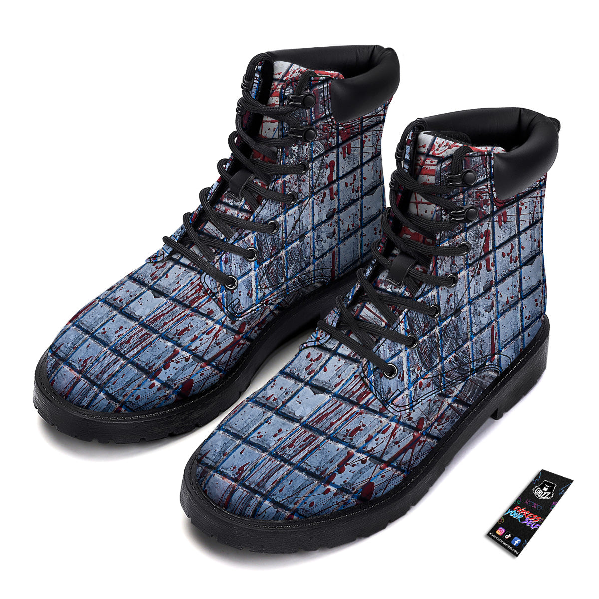Blood Room Bloody Print Boots-grizzshop