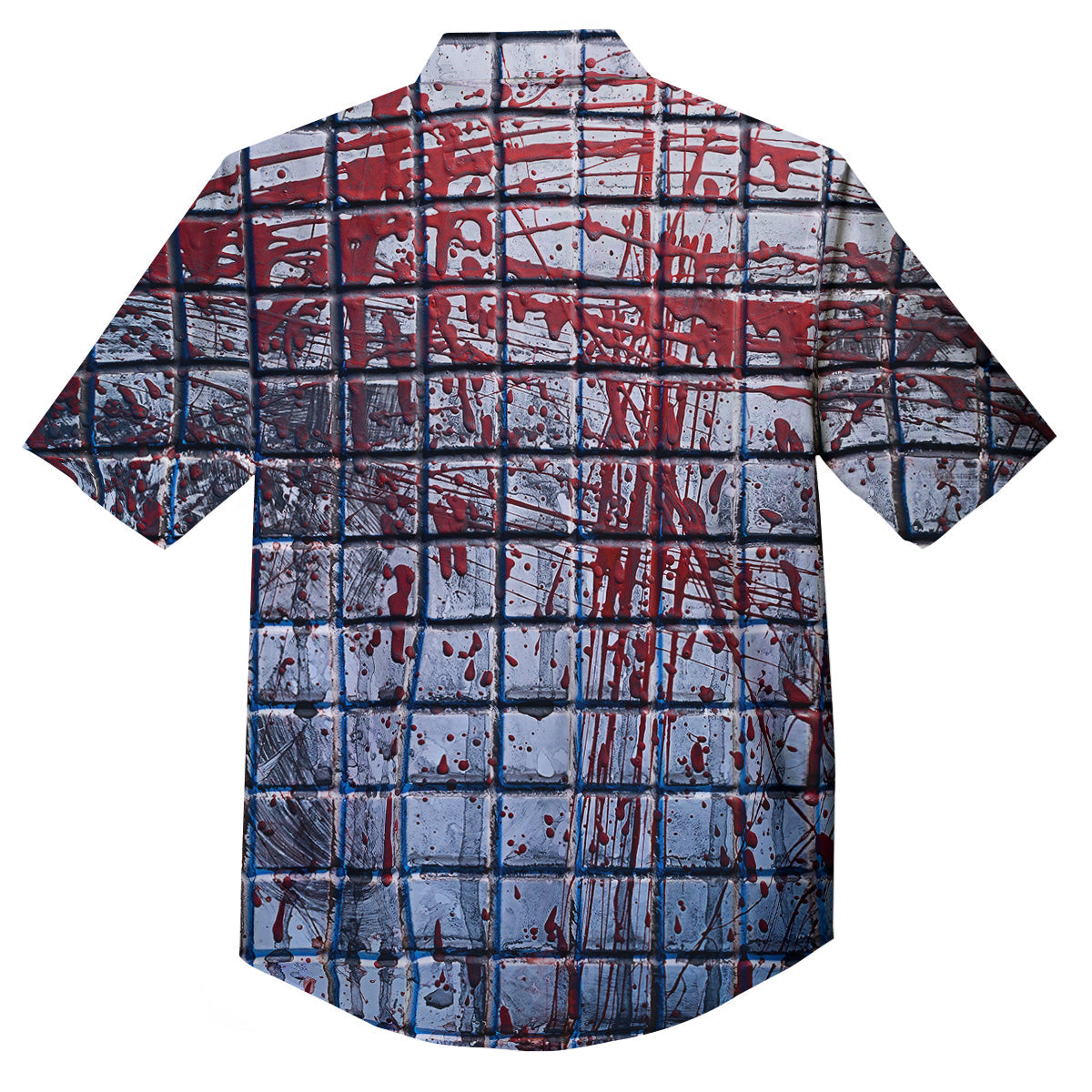 Blood Room Bloody Print Button Up Shirt-grizzshop
