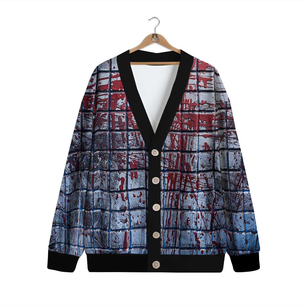 Blood Room Bloody Print Cardigan-grizzshop