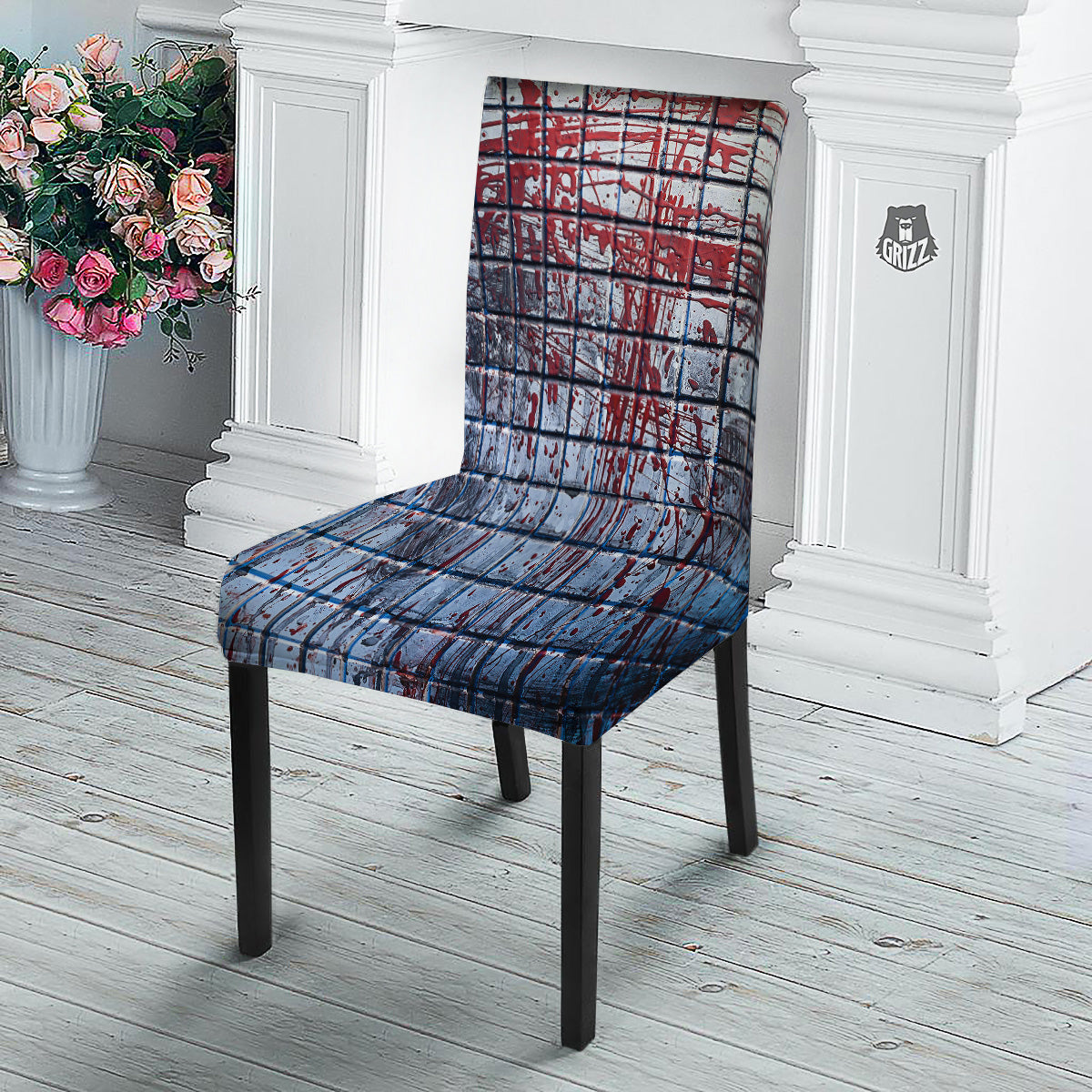 Blood Room Bloody Print Dining Chair Slipcover-grizzshop