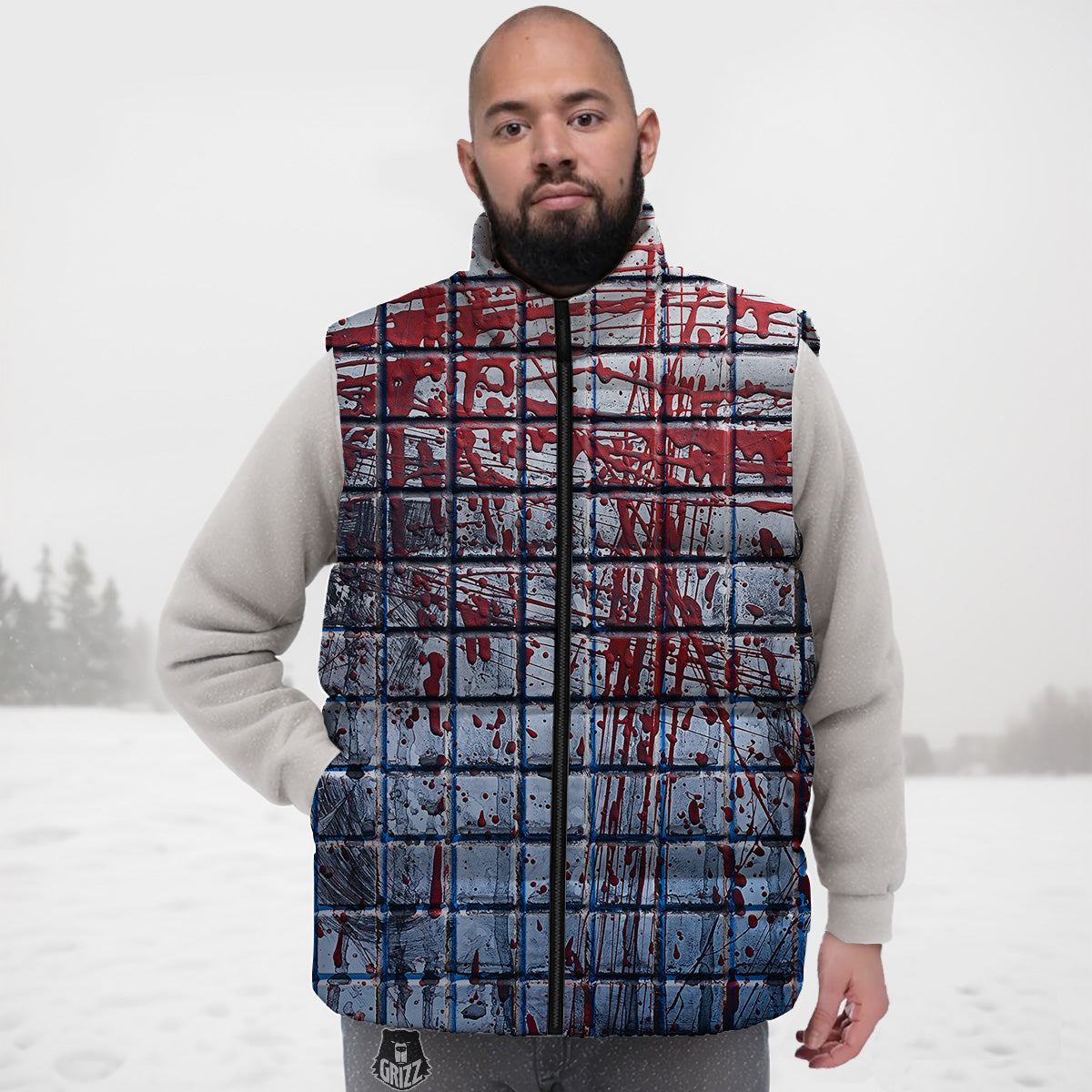 Blood Room Bloody Print Down Vest