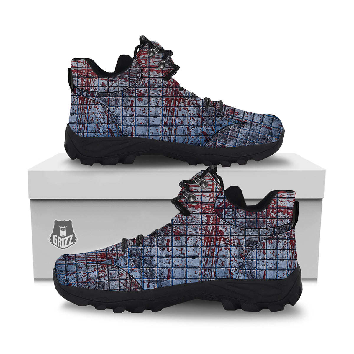 Blood Room Bloody Print Hiking Shoes-grizzshop
