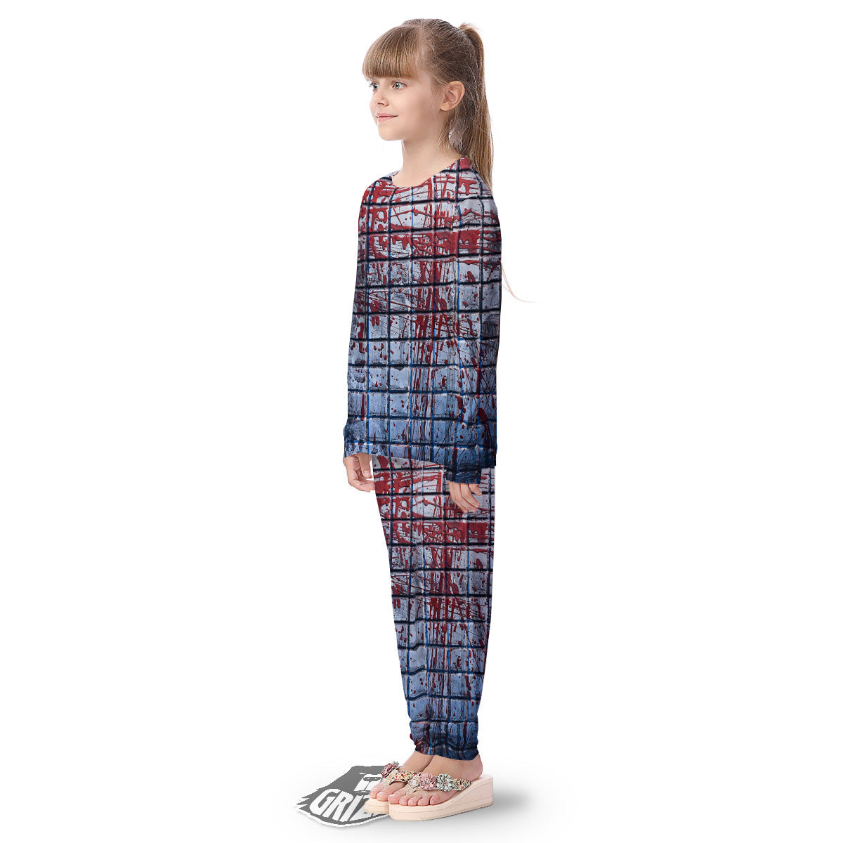 Blood Room Bloody Print Kid's Pajamas-grizzshop