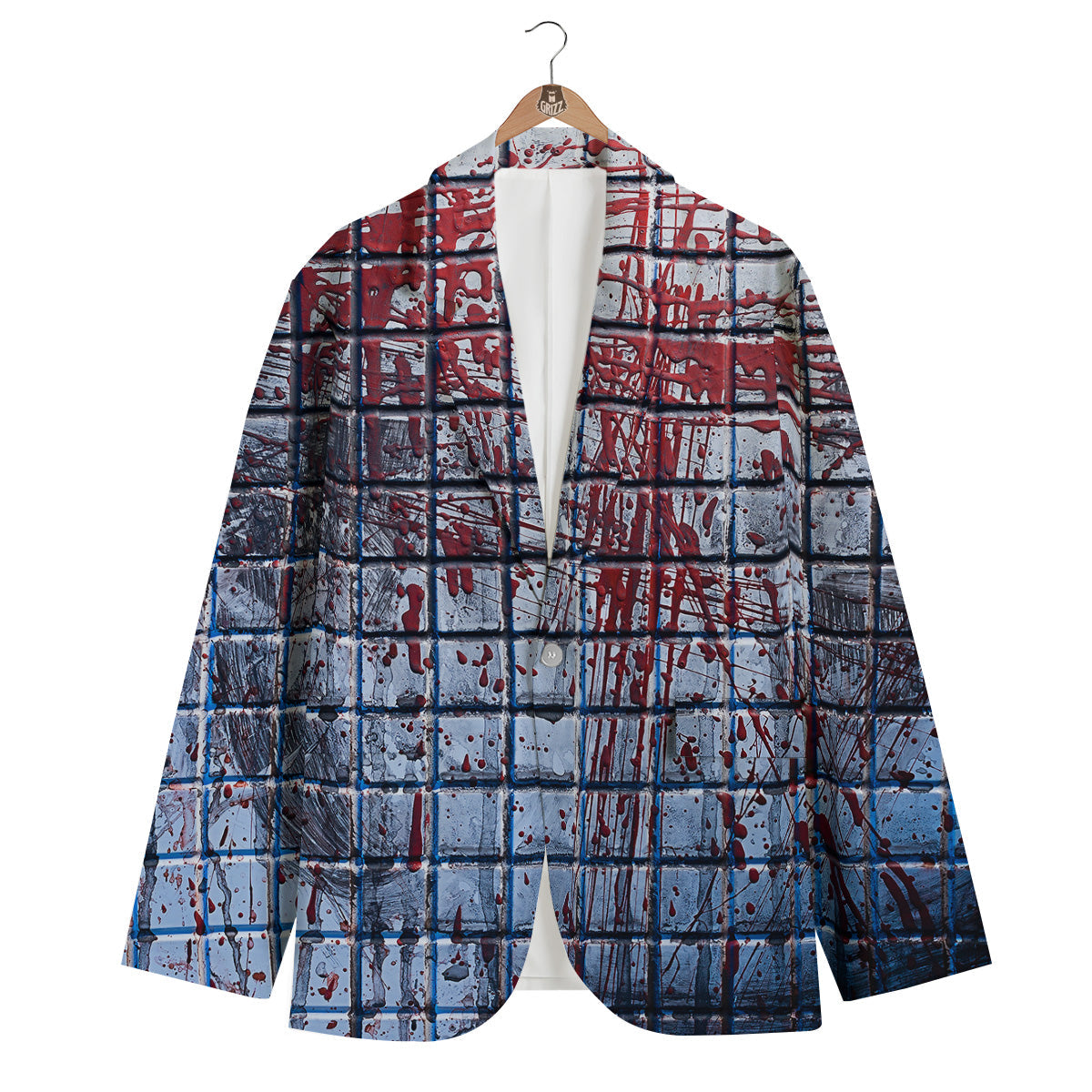 Blood Room Bloody Print Men's Blazer-grizzshop