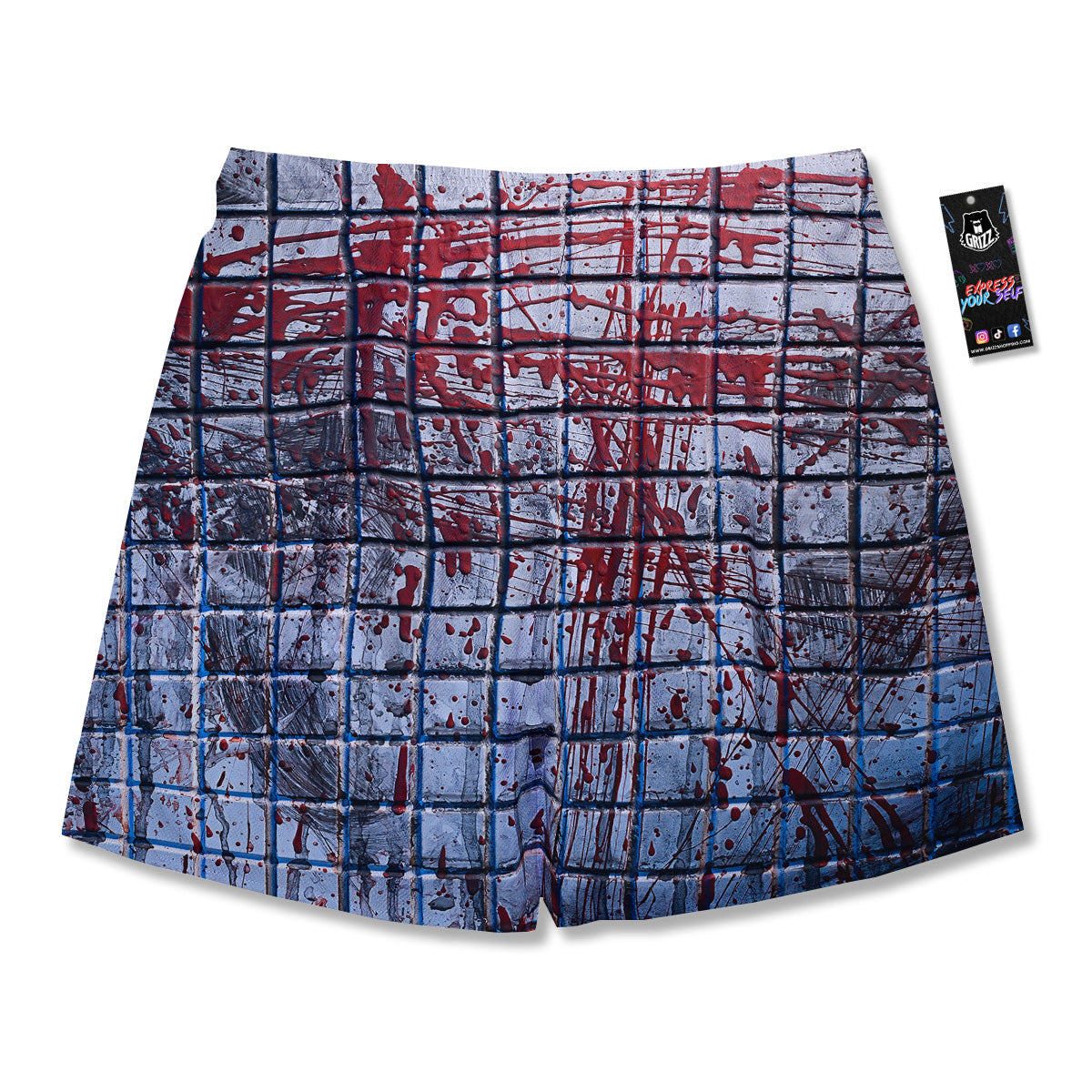 Blood Room Bloody Print Men's Running Shorts-grizzshop