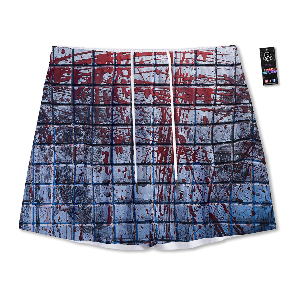 Blanket Stripe Ethnic Serape Print Mesh Shorts