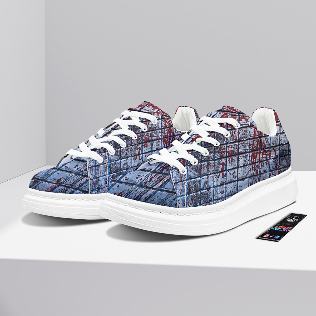Blood Room Bloody Print Platform Shoes-grizzshop