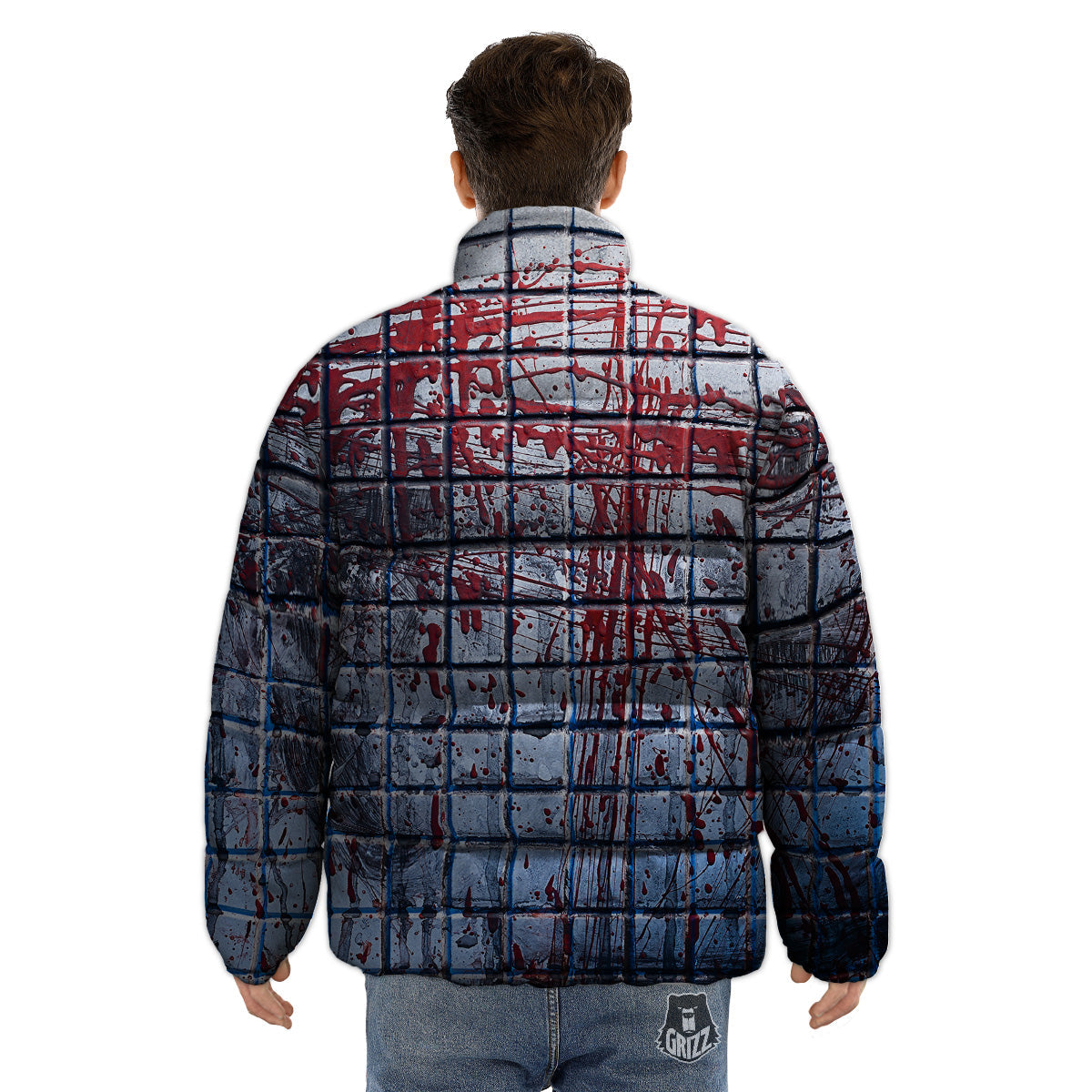 Blood Room Bloody Print Puffer Jacket-grizzshop