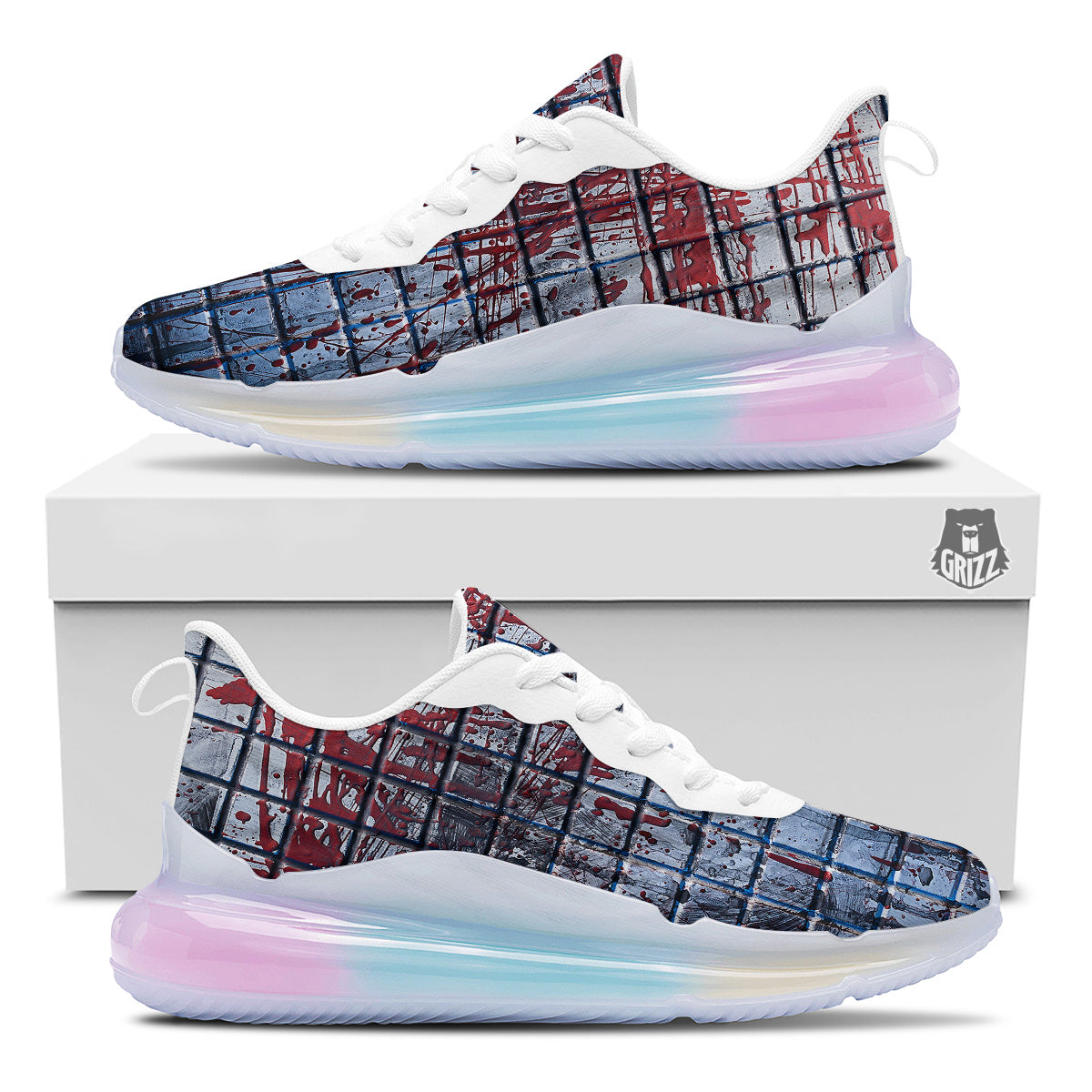 Blood Room Bloody Print Running Sneakers-grizzshop