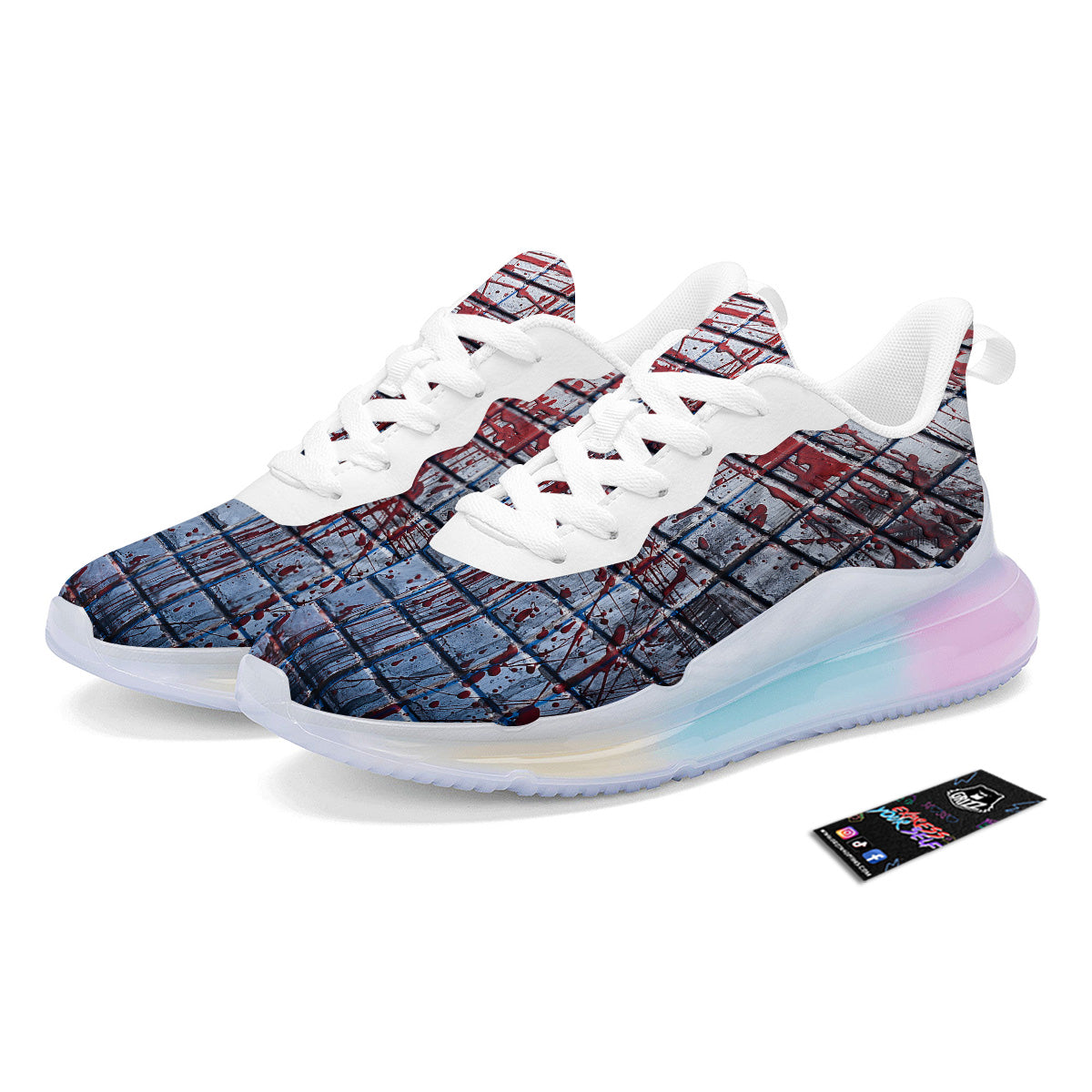 Blood Room Bloody Print Running Sneakers-grizzshop