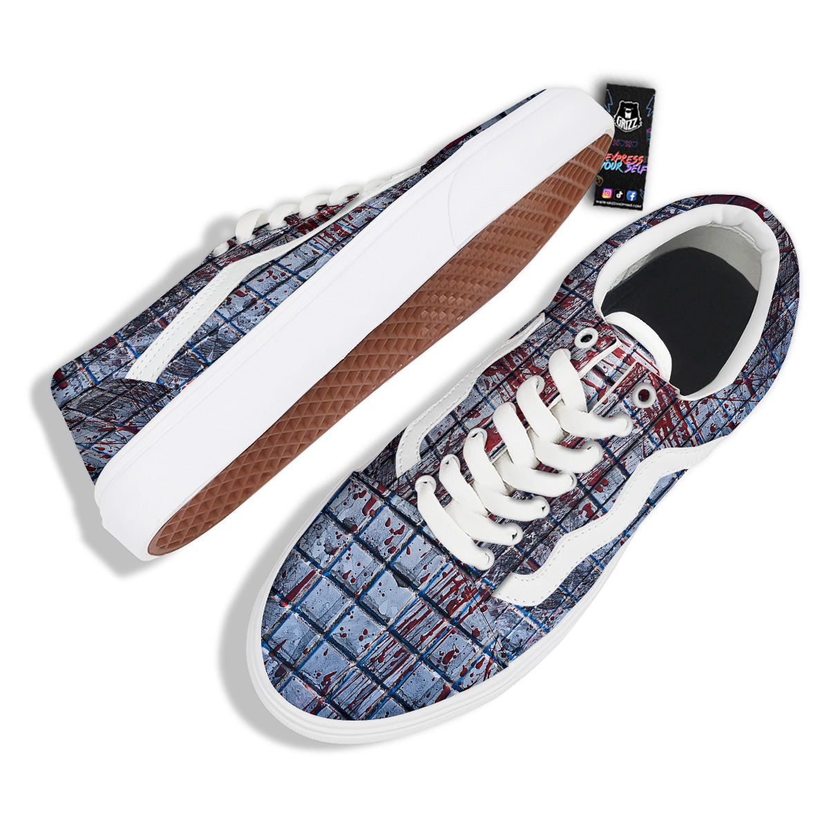 Blood Room Bloody Print Skate Shoes-grizzshop