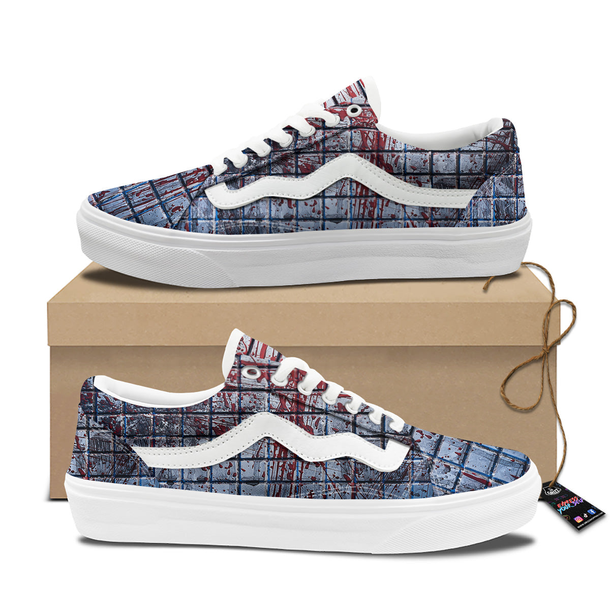 Blood Room Bloody Print Skate Shoes-grizzshop
