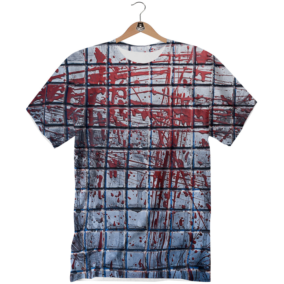 Blood Room Bloody Print T-Shirt-grizzshop