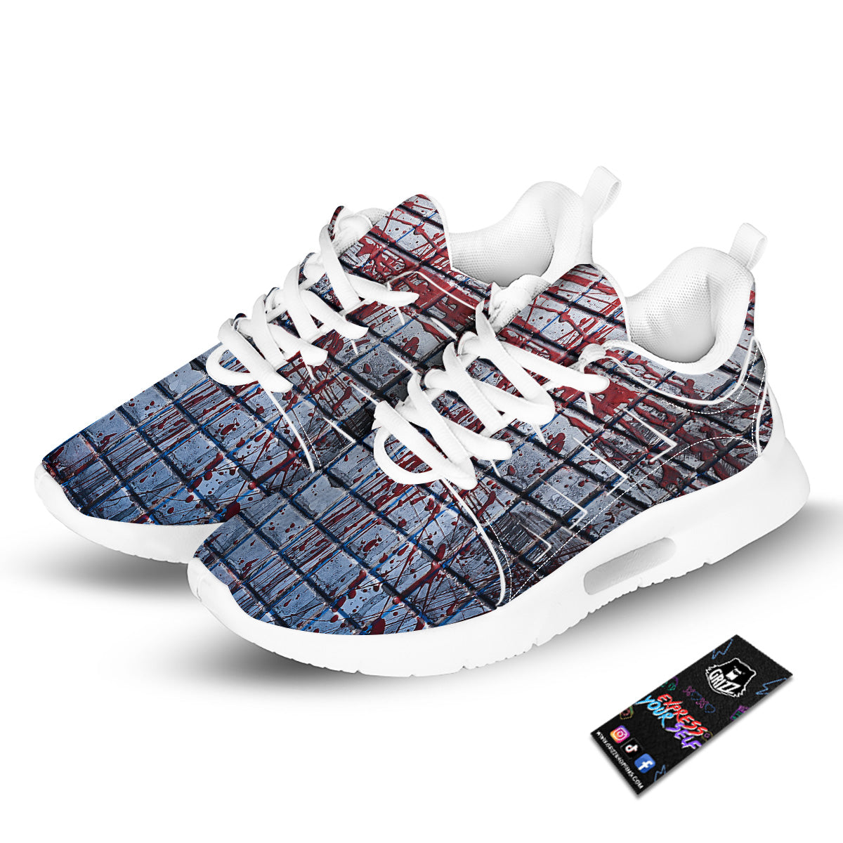 Blood Room Bloody Print Tennis Shoes-grizzshop