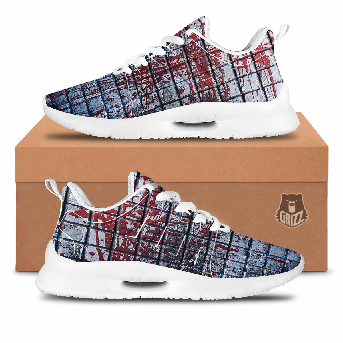 Blood Room Bloody Print Tennis Shoes-grizzshop