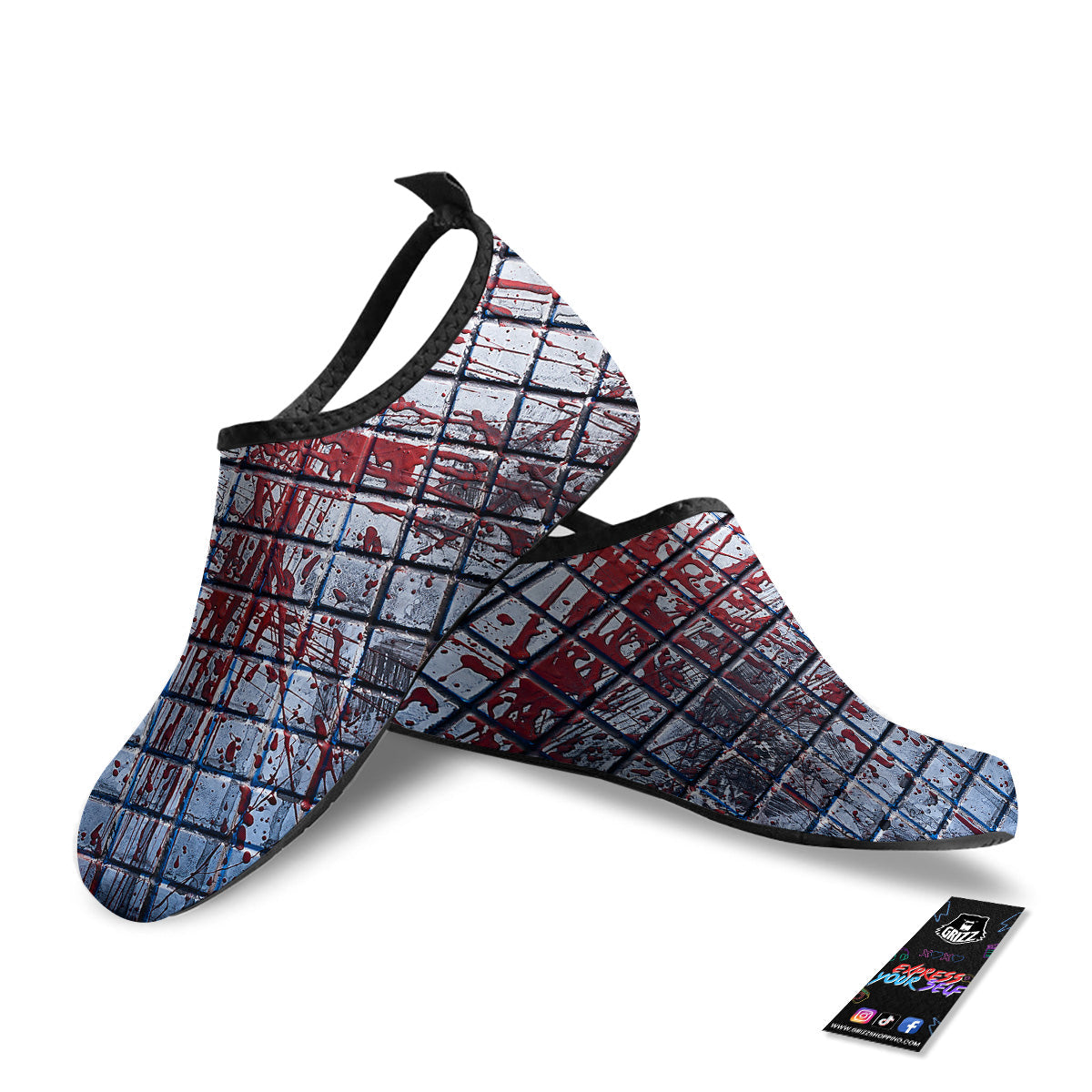 Blood Room Bloody Print Water Shoes-grizzshop