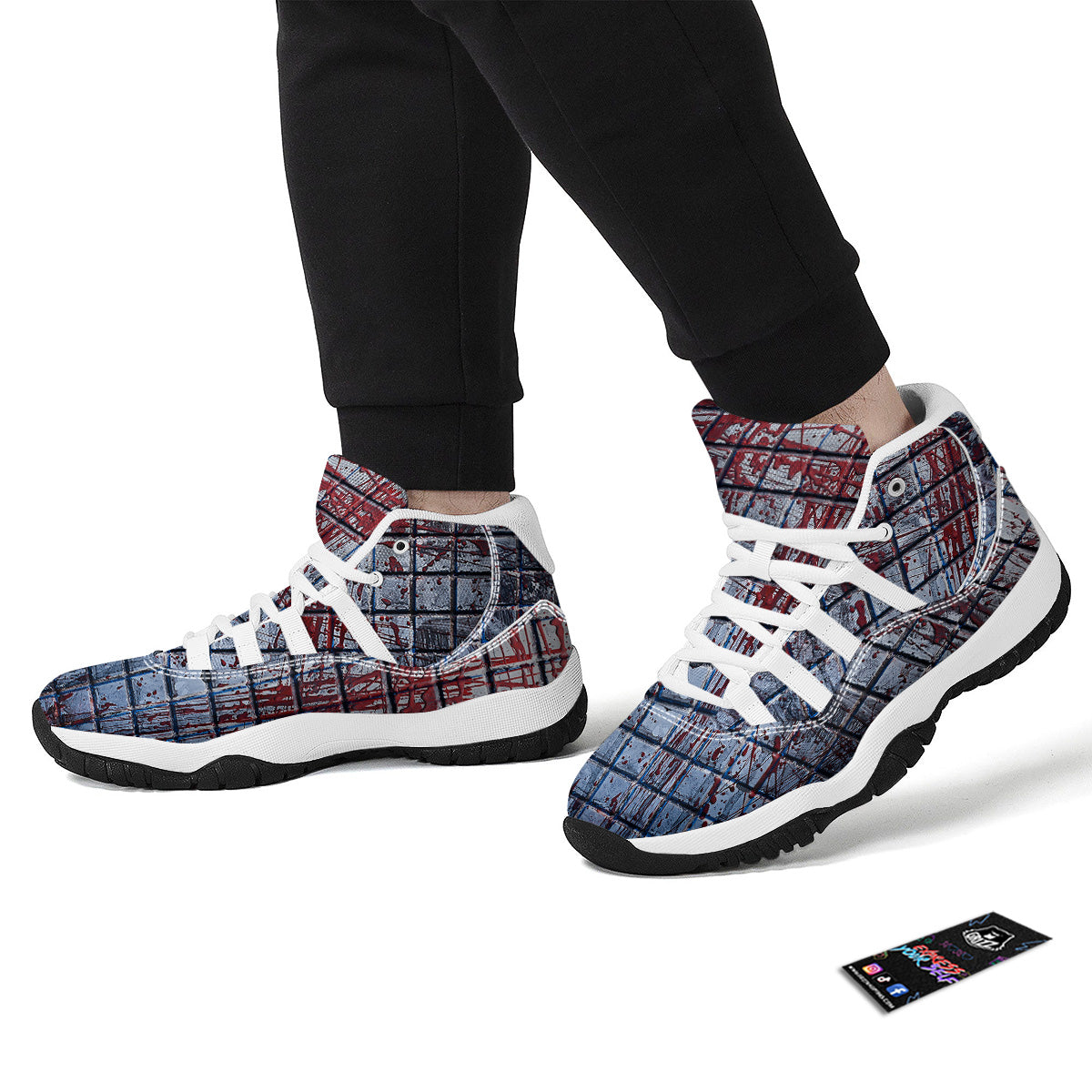 Blood Room Bloody Print White Bball Shoes-grizzshop