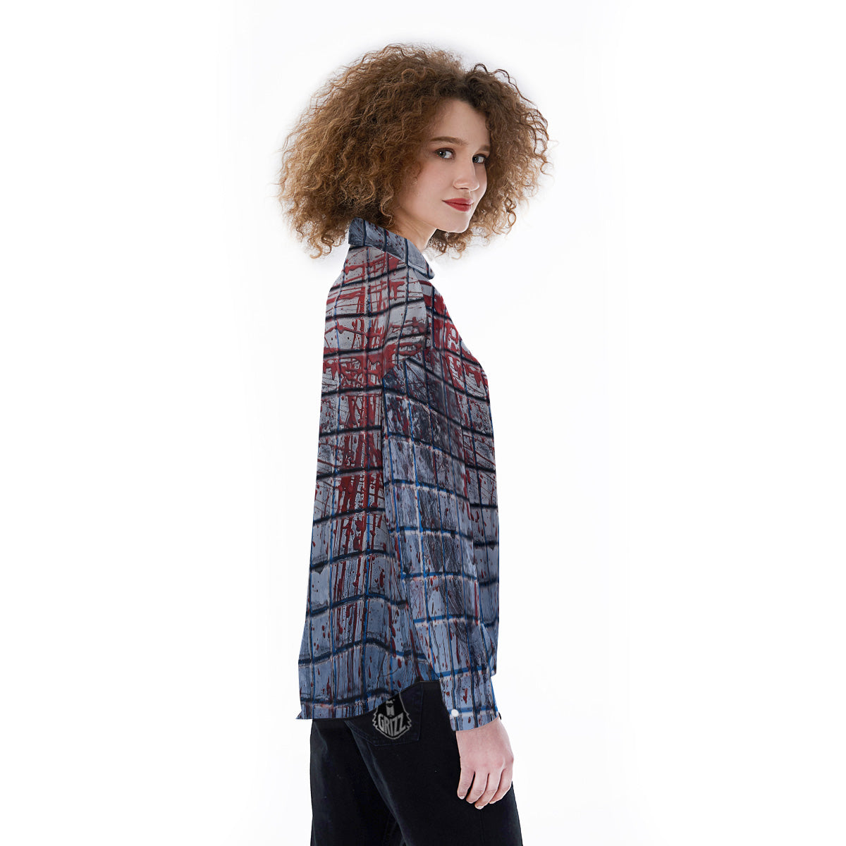 Blood Room Bloody Print Women's Long Sleeve Shirts-grizzshop