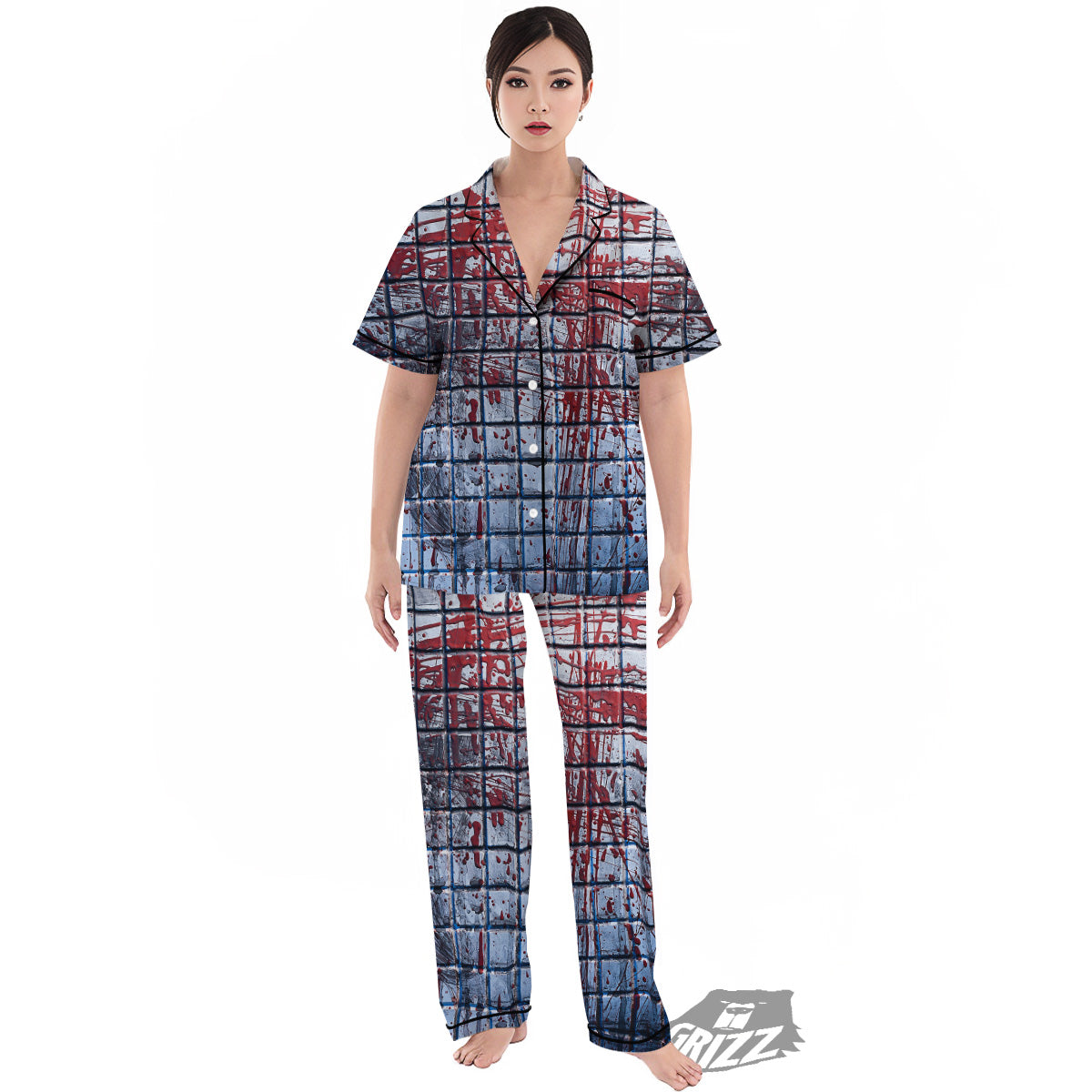 Blood Room Bloody Print Women's Pajamas Set-grizzshop