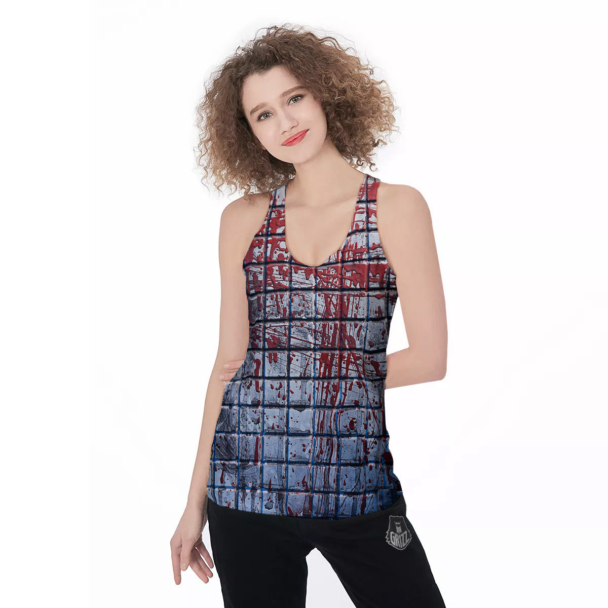 Blood Room Bloody Print Women's Racerback Tank Top-grizzshop