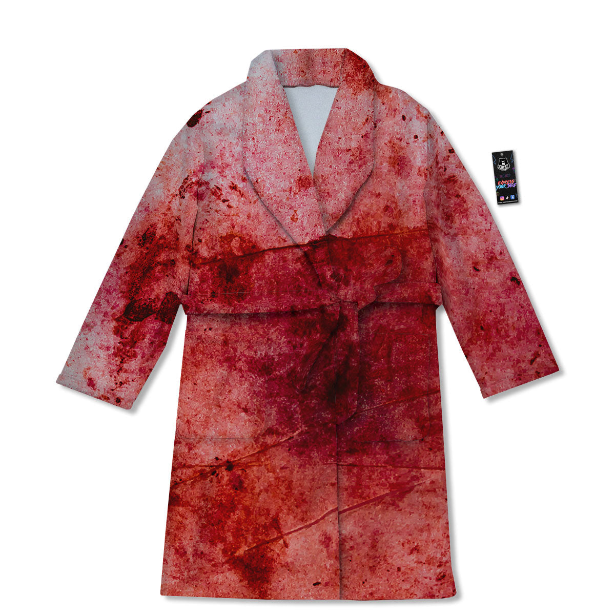 Blood Stains Red Print Bathrobe-grizzshop