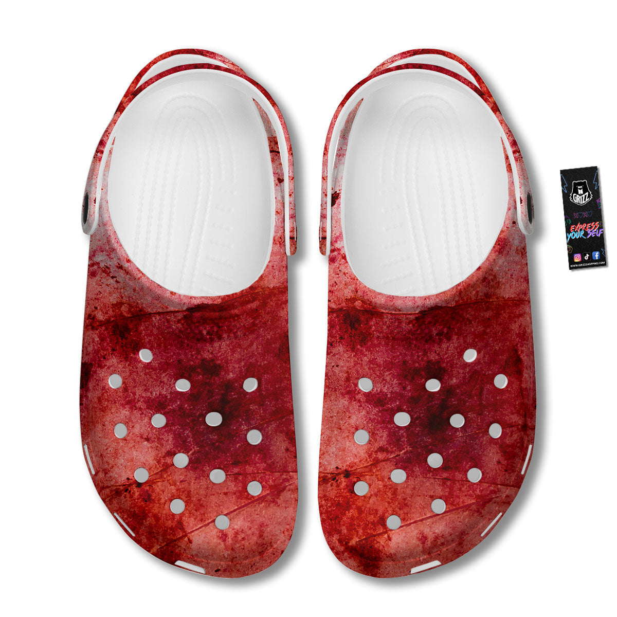 Blood Stains Red Print Clog-grizzshop