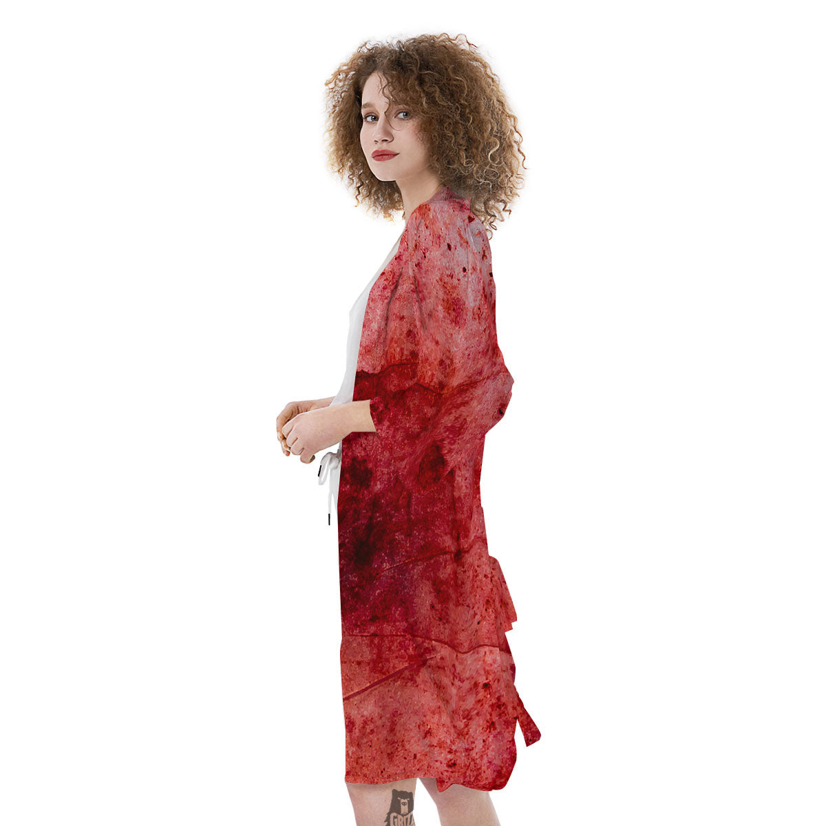 Blood Stains Red Print Kimono-grizzshop