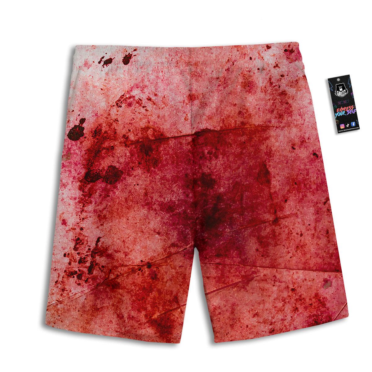 Blood Stains Red Print Men's Athletic Shorts