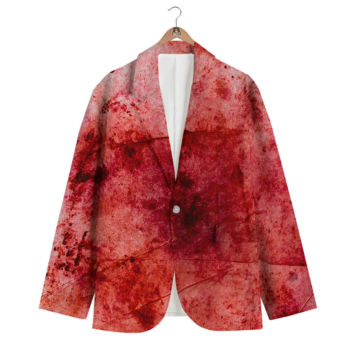 Blood Stains Red Print Men's Blazer-grizzshop