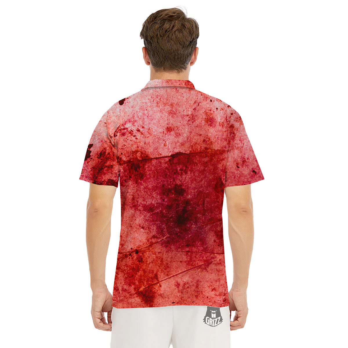 Blood Stains Red Print Men's Golf Shirts-grizzshop