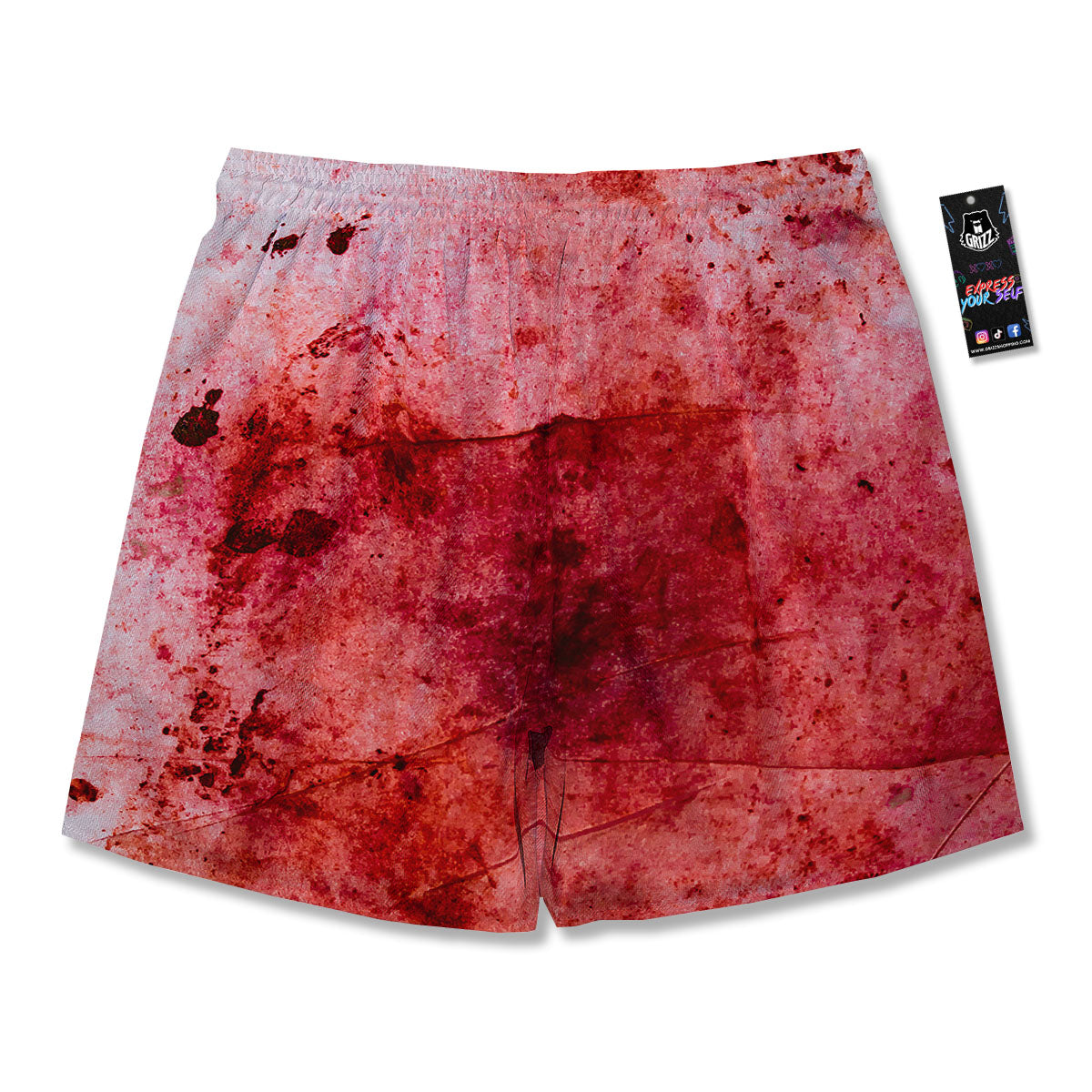 Blood Stains Red Print Men's Running Shorts-grizzshop