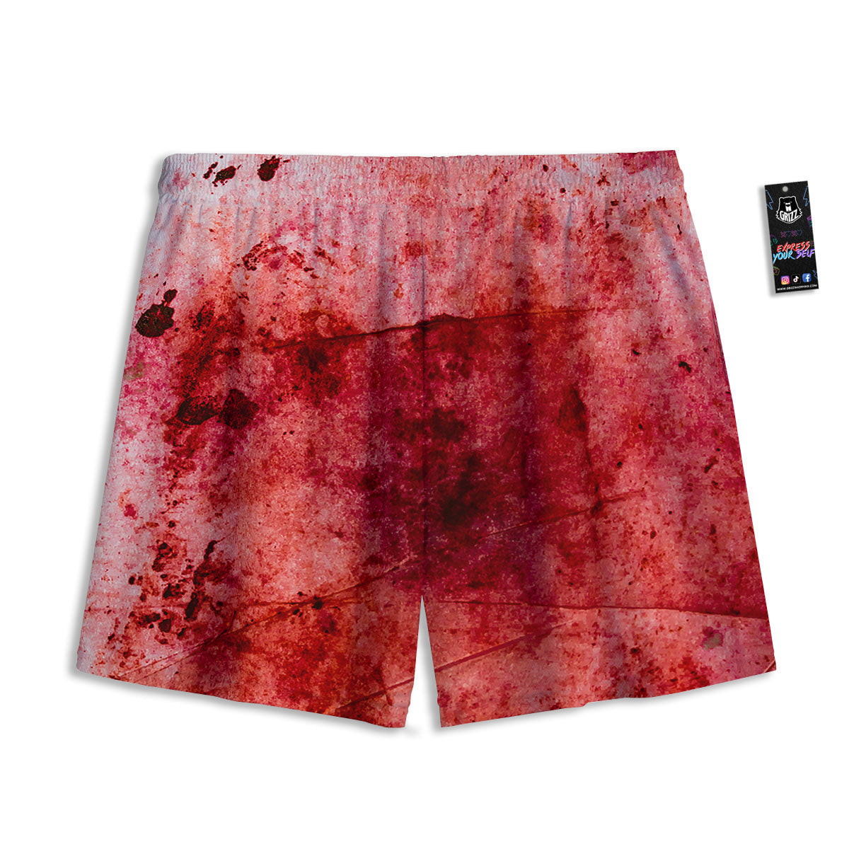 Blood Stains Red Print Mesh Shorts