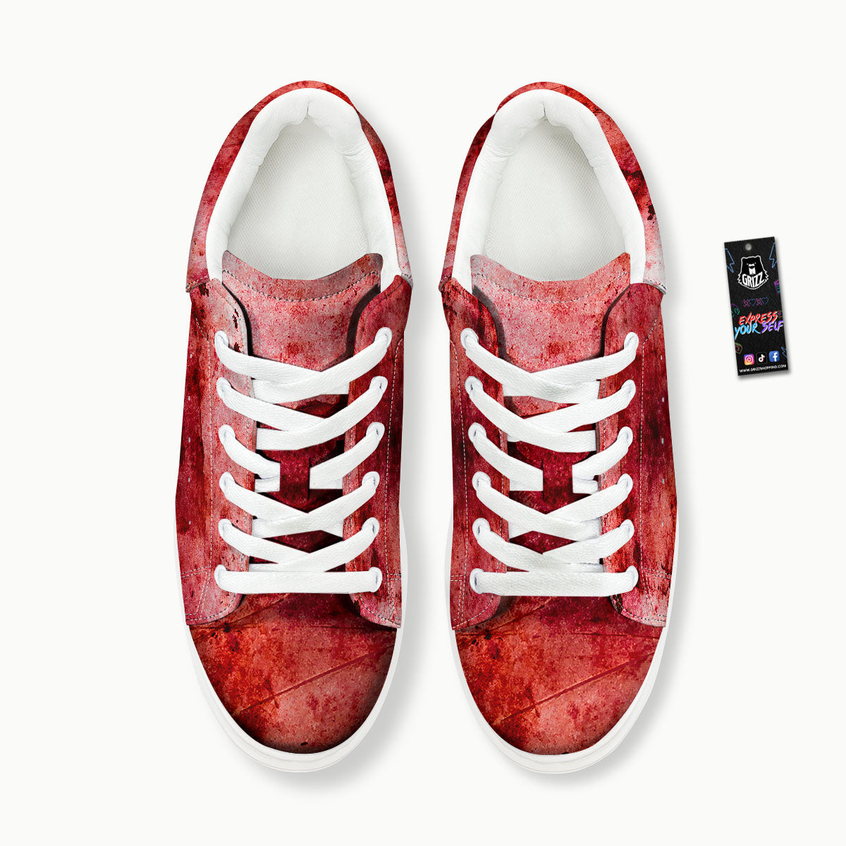 Blood Stains Red Print Platform Shoes-grizzshop