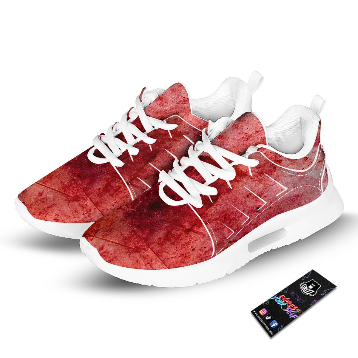 Blood Stains Red Print Tennis Shoes-grizzshop