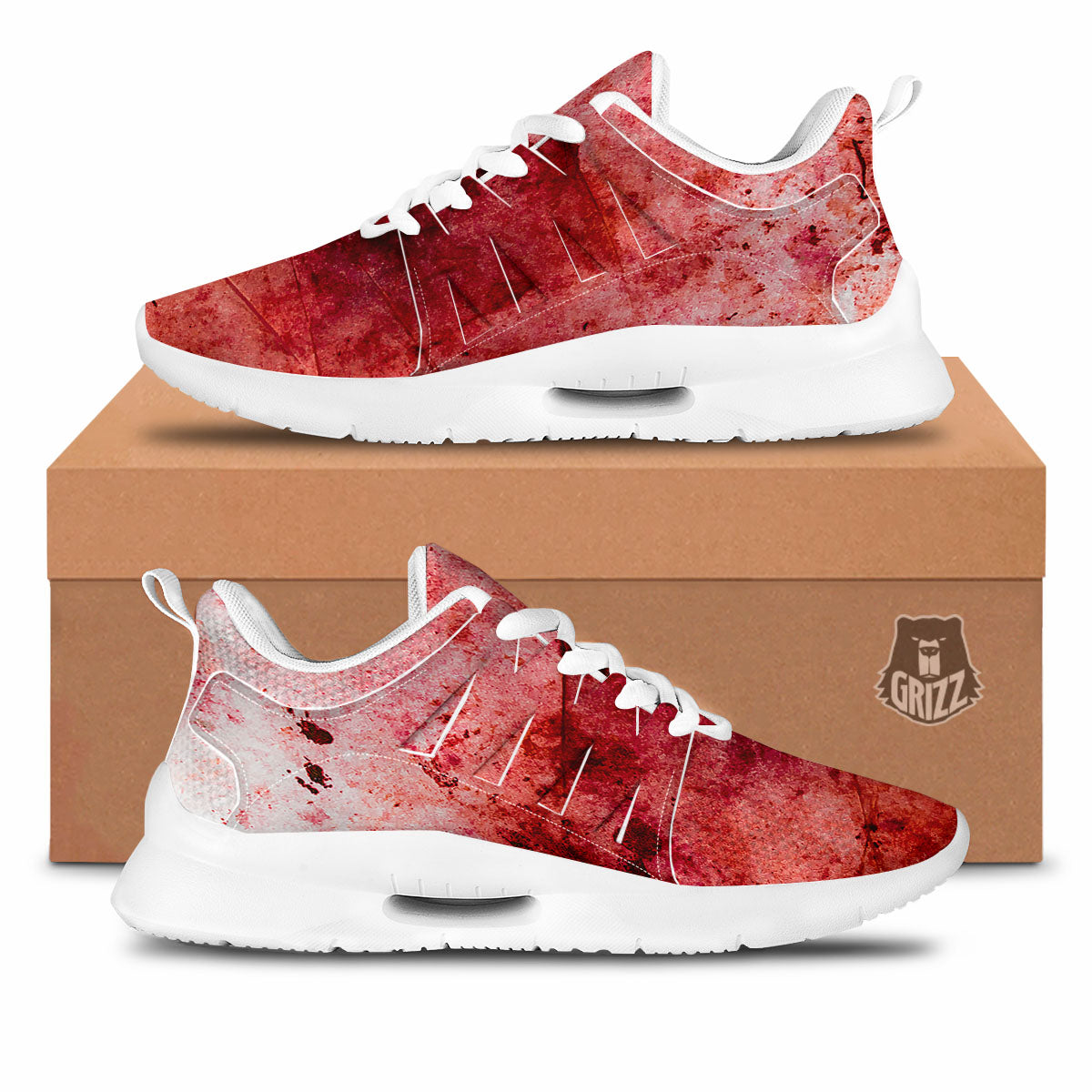 Blood Stains Red Print Tennis Shoes-grizzshop
