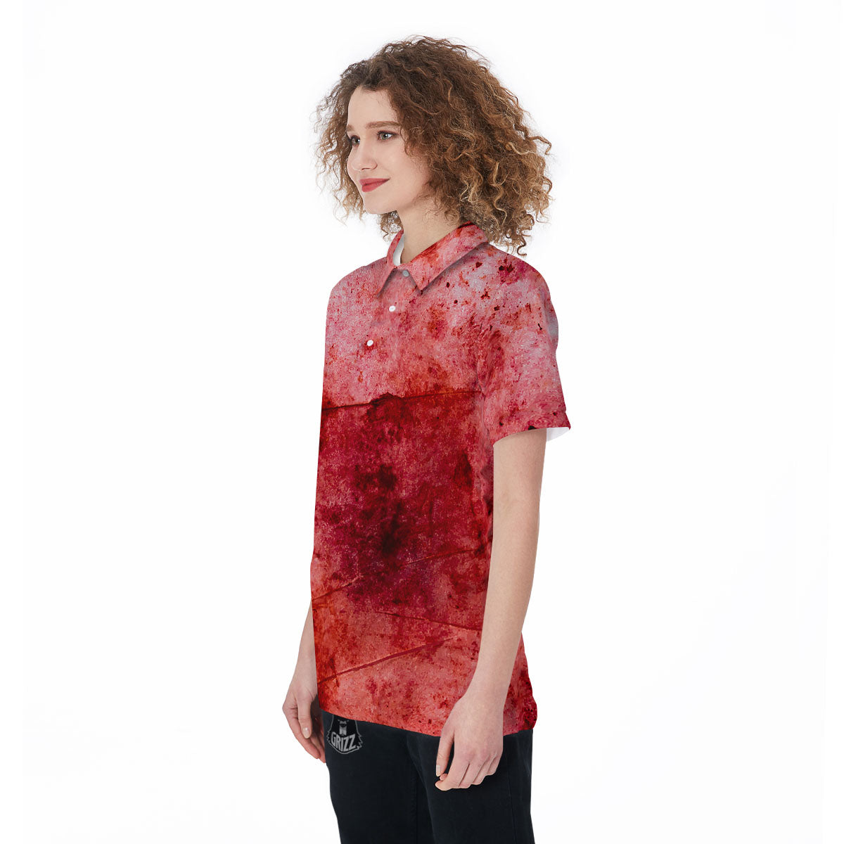 Blood Stains Red Print Women's Golf Shirts-grizzshop