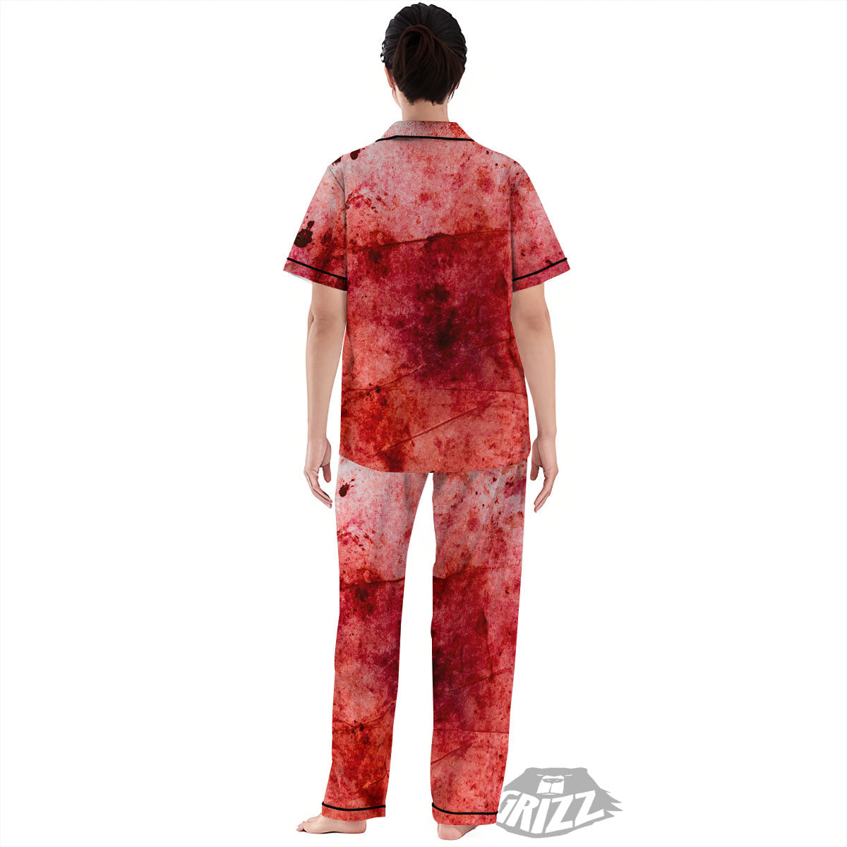 Blood Stains Red Print Women's Pajamas Set-grizzshop