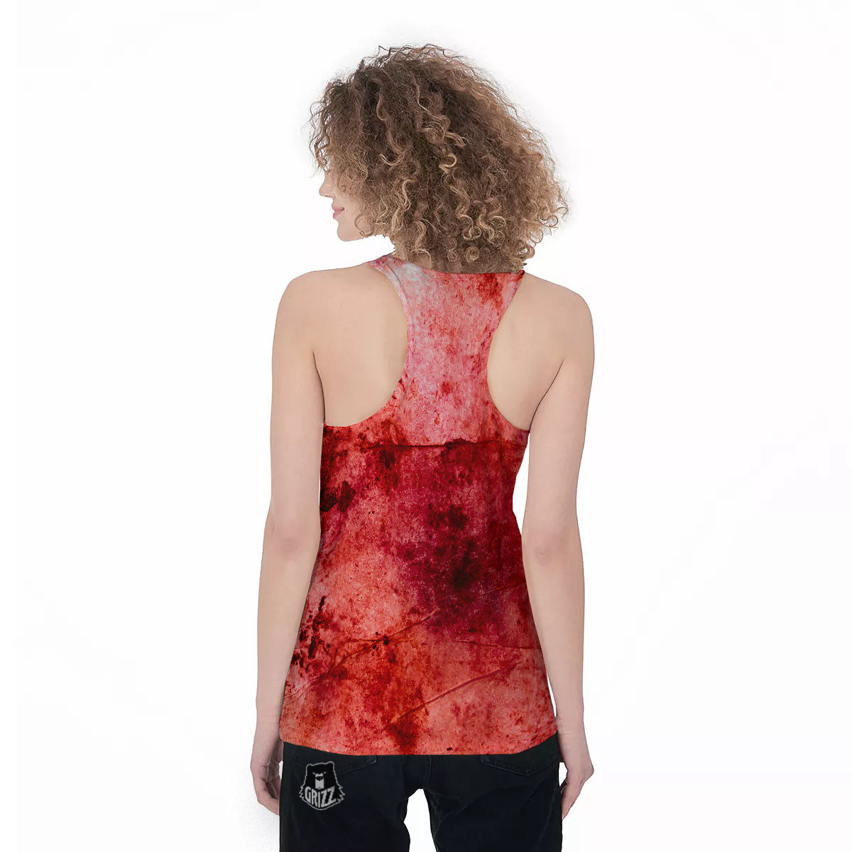 Blood Stains Red Print Women's Racerback Tank Top-grizzshop
